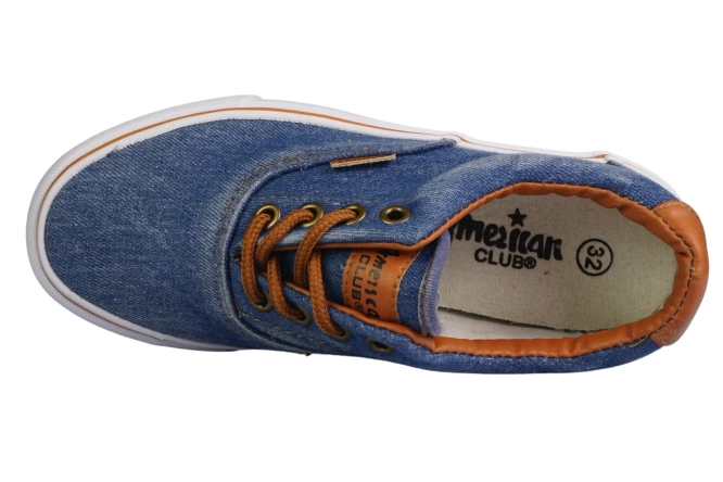 American Club CLH18-NJ04-3-4 children's dark and light denim sneakers, size 32-36