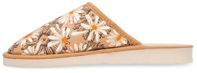 Pantofle damskie Meteor DV068 STOKROTKA  granatowe i beżowe rozm.36-40