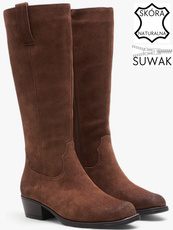 Kozaki damskie Sergio Leone DKZ268-SBR brązowe rozm.36-40