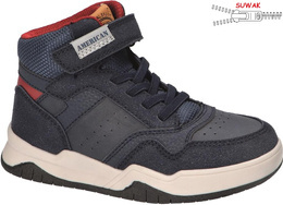 American Club BES-108 black and navy blue shoes for kids, size 27-31