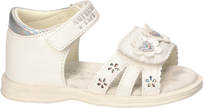 American Club BXD-125 children's sandals, pink and white, sizes 22-26