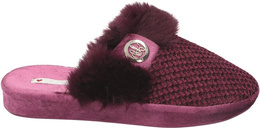 American Club DSL-07 women's textile slippers, black and purple, sizes 37-41