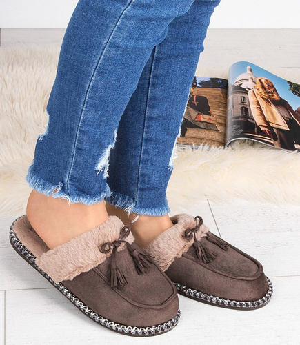 Women’s Slippers Meteor DV244 MOCCASINS WITH LACES brown size 36–40