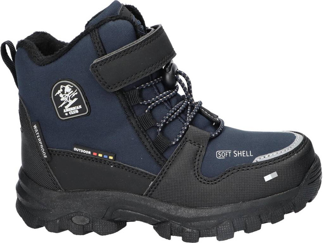 American Club BRL-133 children's winter shoes, black and navy blue, sizes 27-31