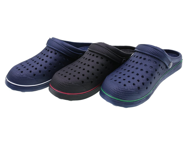 Sunlanse MH369M-2 men's pool slippers black, navy blue-white and navy-green size 42-44