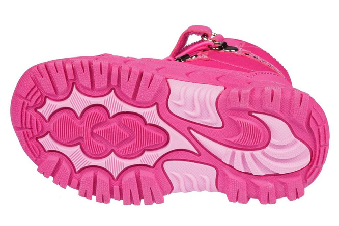 Children's winter shoes American Club AHL-68-22 pink and gray, size 22-26