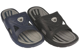 Klapki basenowe męskie Yalli MH968-1 czarne i granatowe rozm.41-47