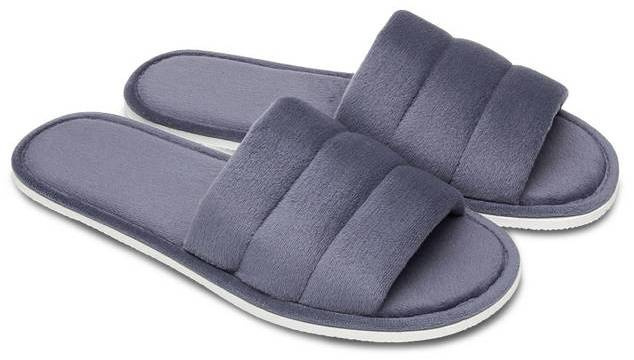 Pantofle damskie Meteor DV141 SARA granatowe, beżowe i popielate rozm.36-40