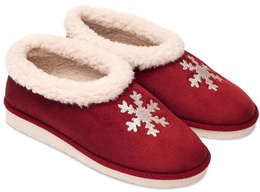 Bambosze damskie Meteor RV081 ŚNIEŻYNKA BORDOWE rozm.38-40