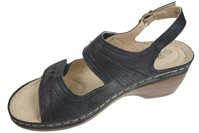 Women's sandals Skotnicki DS-3-0534NA navy blue in size 36-41