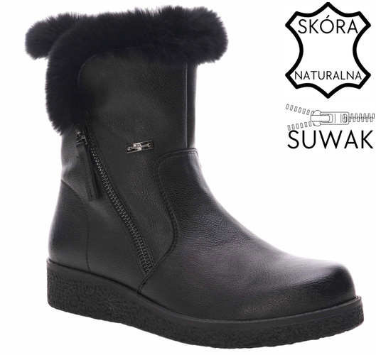 Sergio Leone DBT338-SCZ women's winter boots black size 36-40