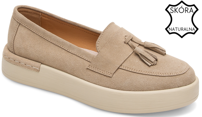 Women's loafers Skotnicki DP-3-Y91CA beige size 36-41