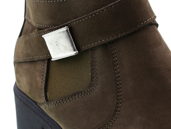 Buty zimowe damskie Bratbut-Natalii D289OLNU oliwkowe rozm.36-41