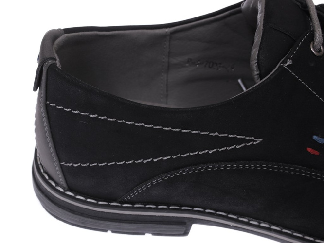 Black men's shoes Skotnicki MP-4-7002bBLGY size 40-43