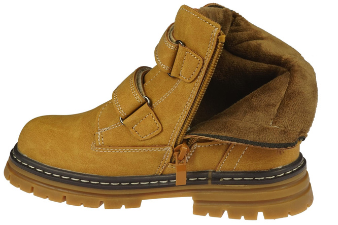 American Club CXD-99 children's winter shoes, navy blue and camel, sizes 33-37