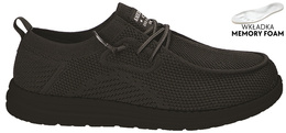 American Club MCY-119 men's moccasins, black and beige, sizes 41-45