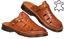 Łukpol Men’s Leather Sandals R801-2BR – Brown, Sizes 41-46