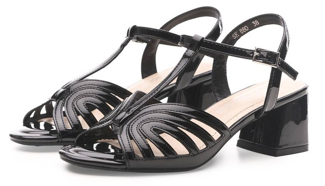 Sergio Leone DSK880CZLA women's sandals, black, sizes 36-40