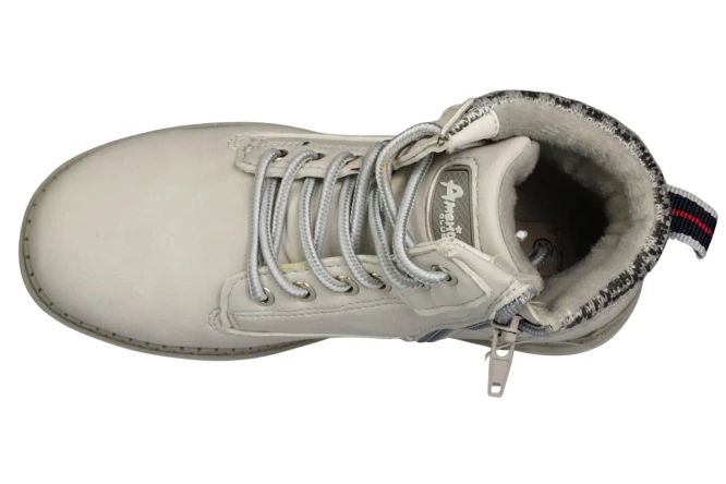 Children's winter shoes American Club C-708121-W navy blue and white, size 32-36