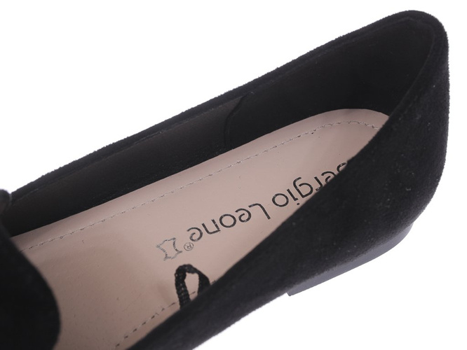Mokasyny damskie Sergio Leone DBL600CZMI czarne rozm.36-40