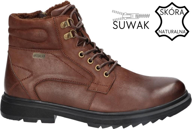 American Club MCY-88 men's transitional shoes black and brown size 41-45