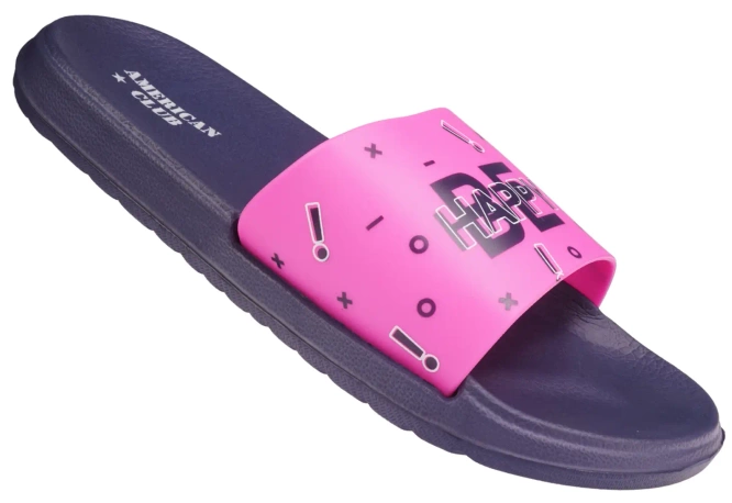 American Club DNH-126 youth swimming pool flip-flops, pink and black, sizes 37-41