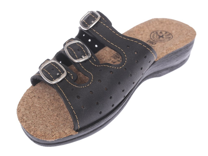 Women's Turkish slippers Fatex DF1938BL black size 36-41