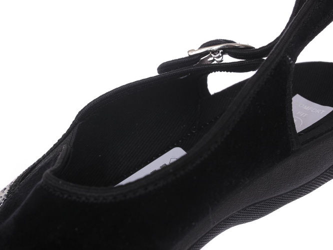 Pantofle tekstylne damskie Skarbek D2400 czarne rozm.36-41