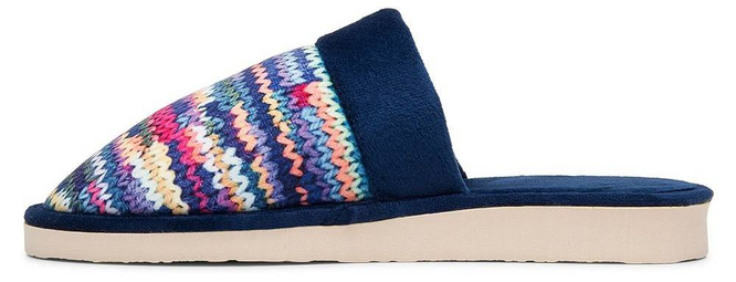 Pantofle damskie Meteor DV077 IWONA granatowe, beżowe i różowe rozm.36-40