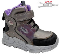 Children's winter shoes Clibee AH287BLPU black and purple size 21-26