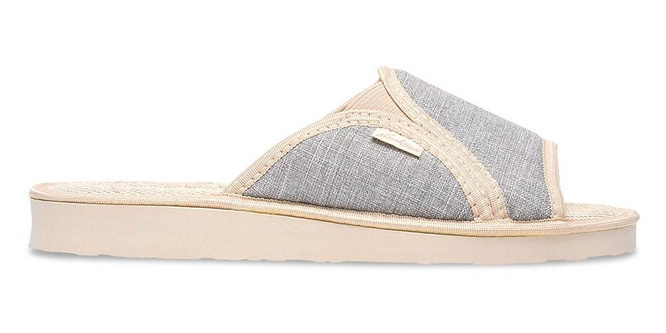 Pantofle damskie Meteor DV007 SYLWIA brązowe, szare i granatowe rozm.36-40