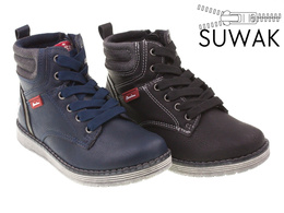 Transitional children's shoes American Club BG-C17162B black and navy blue, size 27-31