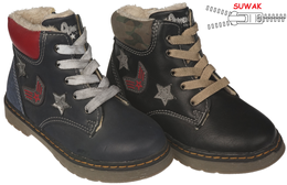 Buty zimowe dziecięce American Club B10097C-A1 granatowe i czarne rozm.25-30