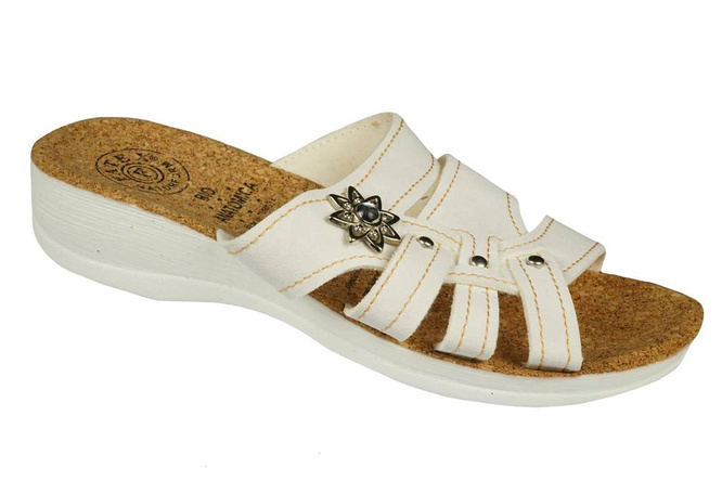 Women's Turkish slippers Fatex DF2310 white size 36-40