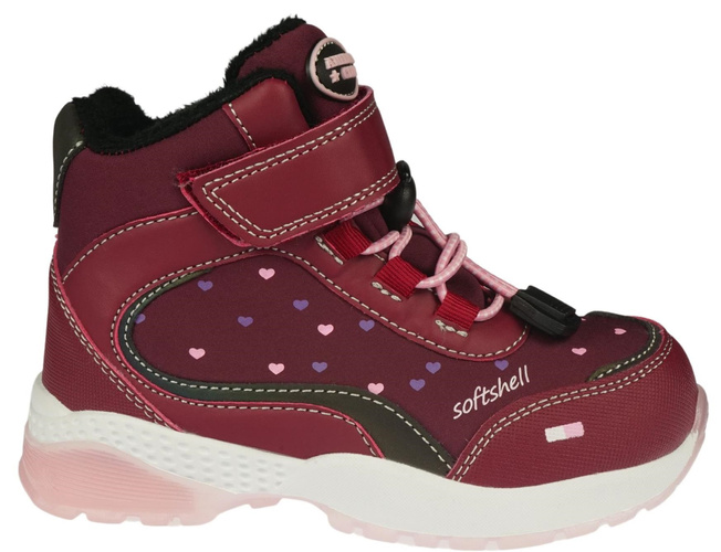 Buty zimowe dziecięce American Club BRL-131 granatowe i bordowe LED rozm.27-31