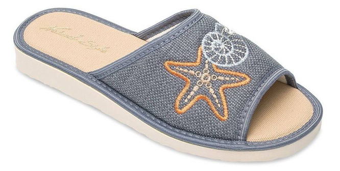 Women's slippers Meteor DV052 SHELL blue, gray and brown size 36-41