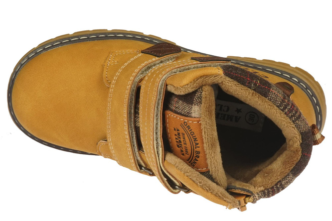 American Club BXD-103 children's winter shoes, black and camel, sizes 29-33