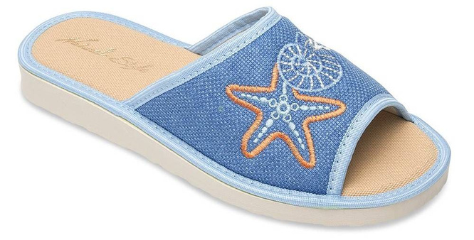 Women's slippers Meteor DV052 SHELL blue, gray and brown size 36-41