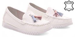 Mokasyny damskie Sergio Leone DSP022BI białe rozm.36-41