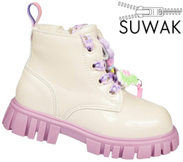 Children's transition shoes Apawwa BN753BEPU beige-purple size 26-31