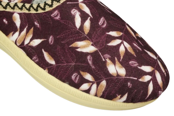 Pantofle tekstylne damskie Fatex DF2510 bordowe rozm.36-41