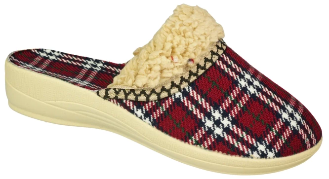 Pantofle tekstylne damskie Fatex DF2513 bordowe rozm.36-41