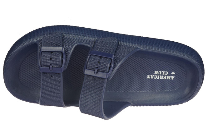 American Club MNH-157 men's pool flip-flops black and navy blue size 41-45