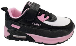 Children's sports shoes Clibee BEB240BLPI black and pink, size 26-31
