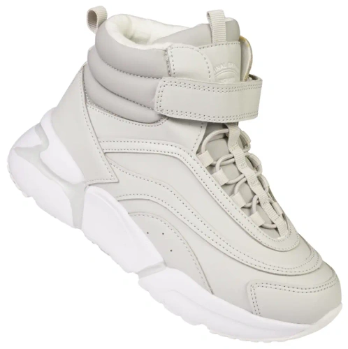 Children's winter shoes American Club CES-48, gray and pink, size 32-36