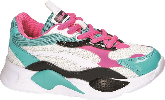 Children's sports shoes  American Club CES-19 white-turquoise, white-pink size 32-36