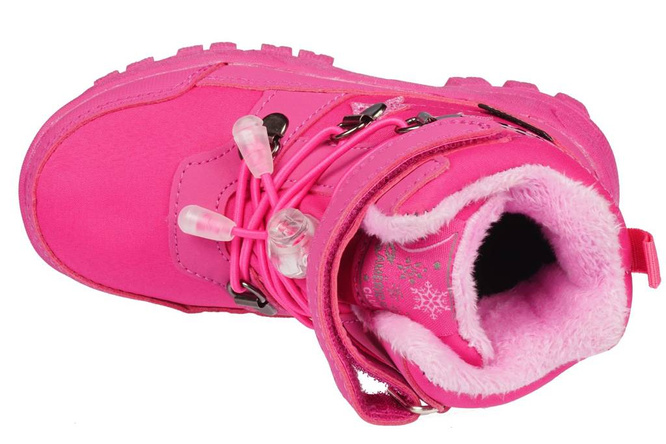 Children's winter shoes American Club AHL-68-22 pink and gray, size 22-26