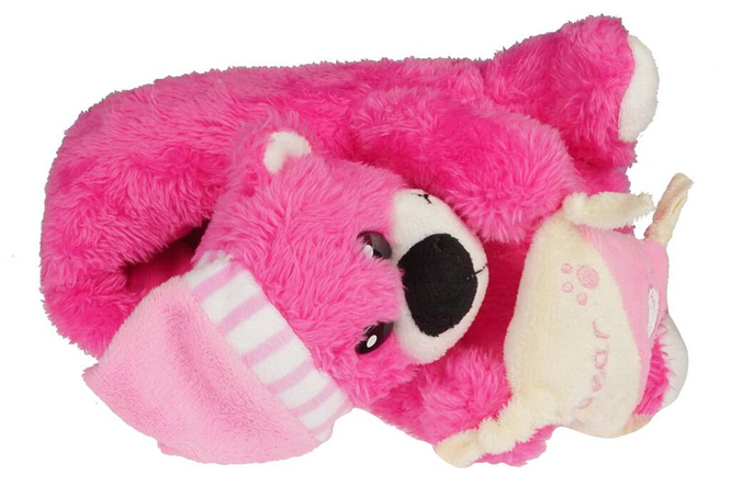 Children's textile slippers American Club C35011FU dark pink size 30-35