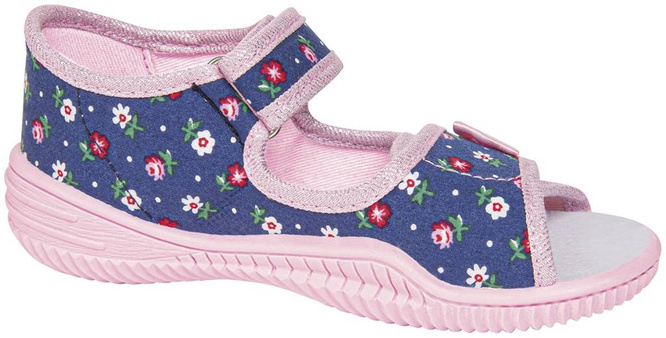 Children's sneakers Viggami LUIZA FLOWERS navy blue size 26-30