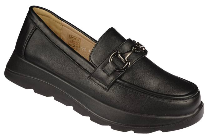 Women's moccasins Le Scarpe DA7014-1BL black size 36-41